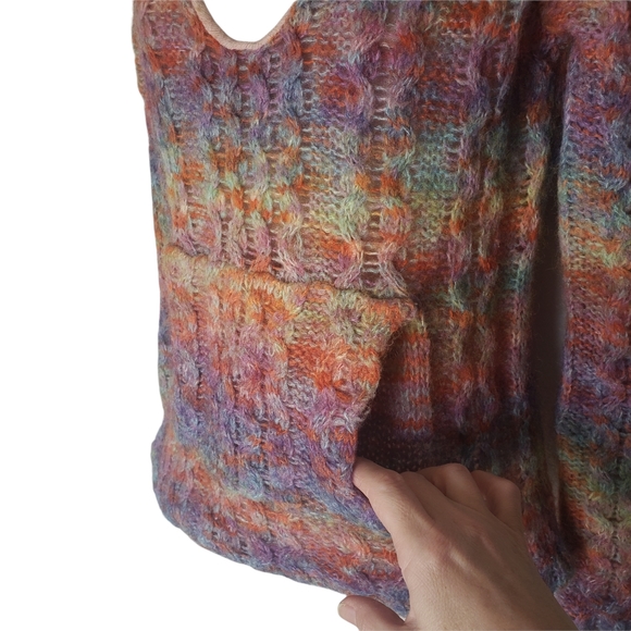 Free People Hooded Striped Sweater  Size XS Wool Blend Lined Kangaroo Pocket - Picture 5 of 9